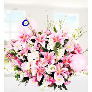 Lilyum Gerbera ve Ayıcık