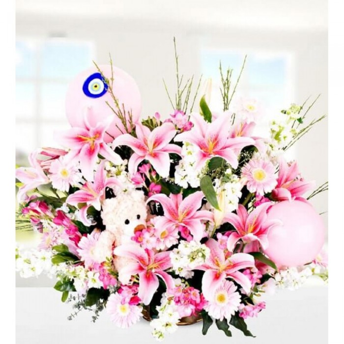 Lilyum Gerbera ve Ayıcık